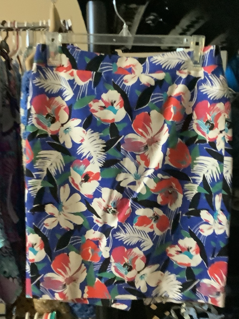 J. Crew Blue‎ Floral Pencil Skirt